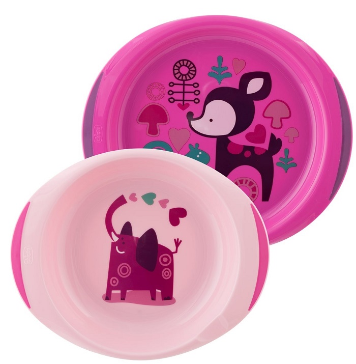 CHICCO PIATTO FONDO E PIANO 12 MESI+ ROSA/VERDE - Farmaunclick.it