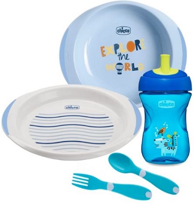 CHICCO SET PAPPA 12 MESI+ AZZURRO - Farmaunclick.it