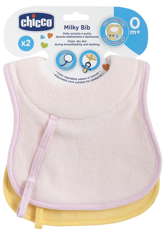 CHICCO BAVAGLINE 0M+ 2PZ ROSA - Farmaunclick.it