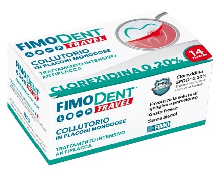 FIMODENT TRAVEL COLLUTORIO CLOREXIDINA SPDD 0,20% 14 FLACONCINI MONODOSE 10 ML - Farmaunclick.it