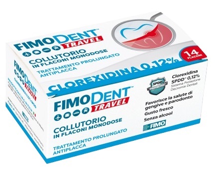 FIMODENT TRAVEL COLLUTORIO CLOREXIDINA SPDD 0,12% 14 FLACONCINI MONODOSE 10 ML - Farmaunclick.it