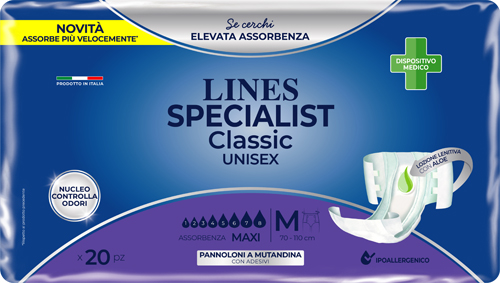 PANNOLONE MUTANDA LINES SPECIALIST CLASSIC MM MAXI 20 PEZZI - Farmaunclick.it