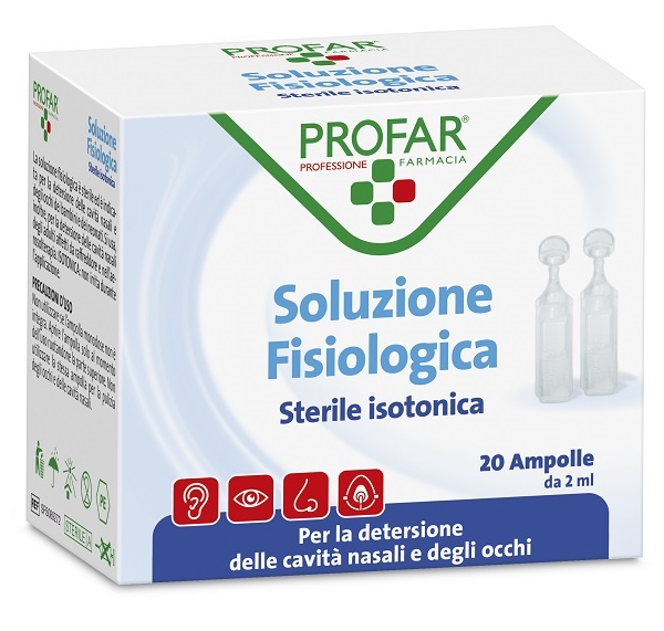 PROFAR SOLUZIONE FISIOLOGICA STERILE ISOTONICA 2 ML 20 AMPOLLE - Farmaunclick.it