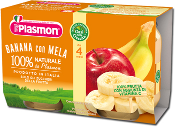 PLASMON OMOGENEIZZATO BANANA/MELA 2 X 104 G - Farmaunclick.it