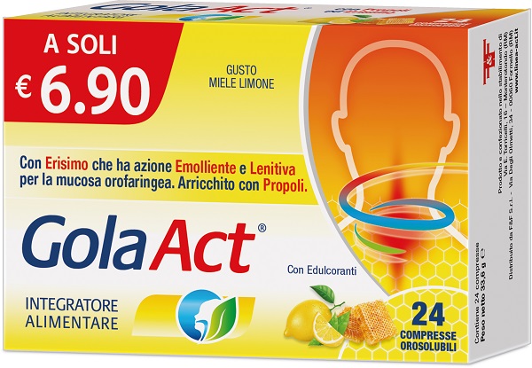 GOLA ACT MIELE LIMONE 24 COMPRESSE SOLUBILI 33,6 G - Farmaunclick.it