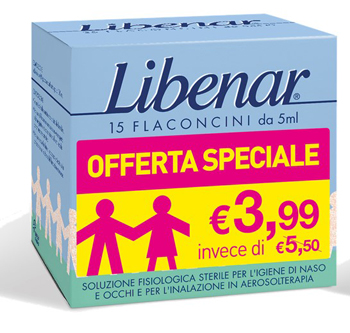 LIBENAR 15 FLACONCINI SOLUZIONE ISOTONICA 5 ML TAGLIO PREZZO - Farmaunclick.it