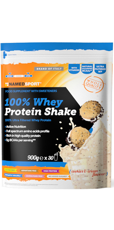 100% WHEY PROTEIN SHAKE COOKIES & CREAM 900 G - Farmaunclick.it