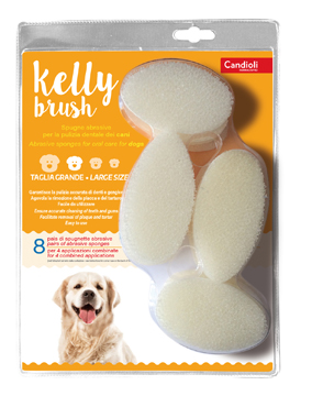 KELLY BRUSH SPUGNETTA ABRASIVA PER CANI DI TAGLIA GRANDE 16 PEZZI - Farmaunclick.it