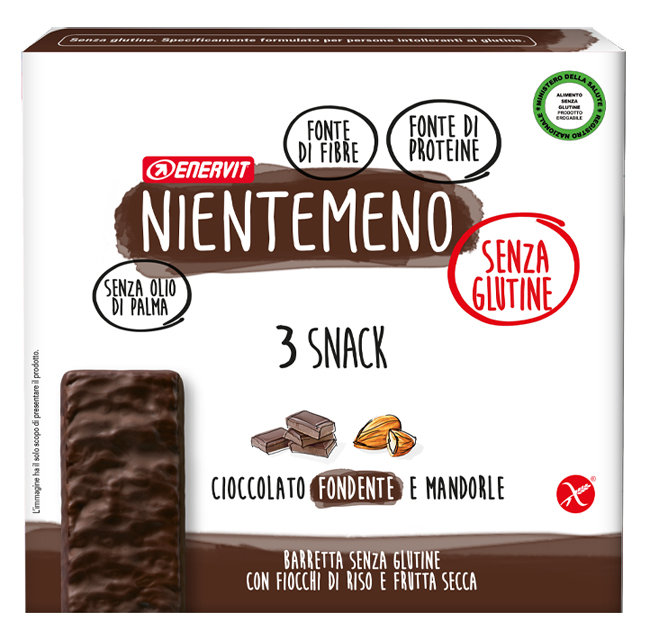 NIENTEMENO BAR FONDENTE MANDORLE 3 X 33 G - Farmaunclick.it