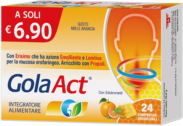GOLA ACT MIELE ARANCIA 24 COMPRESSE SOLUBILI 33,6 G - Farmaunclick.it