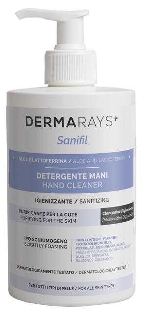 DERMARAYS SANIFIL DETERGENTE MANI IGIENIZZANTE ALOE E LATTOFERRINA 500 ML - Farmaunclick.it
