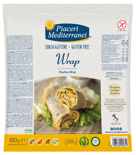 PIACERI MEDITERRANEI PIADINA WRAP 180 G - Farmaunclick.it