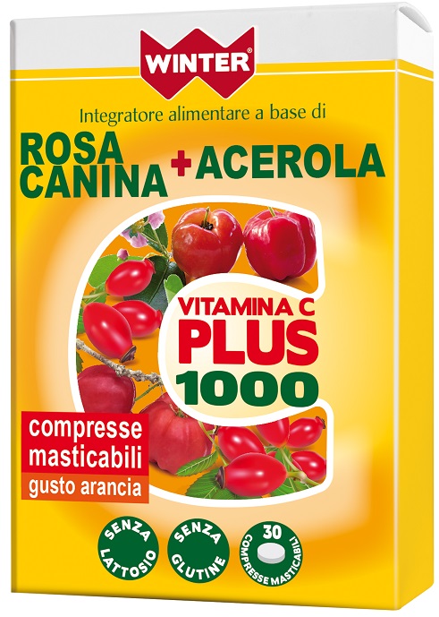 WINTER VITAMINA C PLUS 1000 ROSA CANINA + ACEROLA 30 COMPRESSE MASTICABILI - Farmaunclick.it