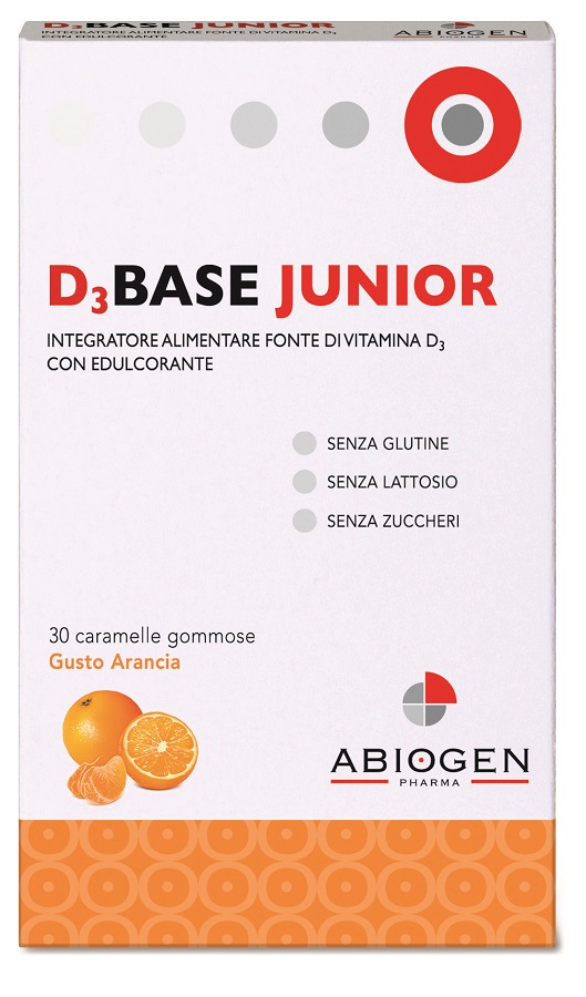 D3BASE JUNIOR 30 CARAMELLE GOMMOSE ARANCIA - Farmaunclick.it