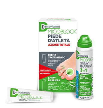 DERMOVITAMINA MICOBLOCK PIEDE D'ATLETA CREMA 30 ML + SPRAY BARRIERA 3 IN 1 100 ML - Farmaunclick.it