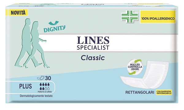 PANNOLONE LINES SPECIALIST CLASSIC RETTANGOLARE CON BARRIERA CONTROL 30 PEZZI - Farmaunclick.it