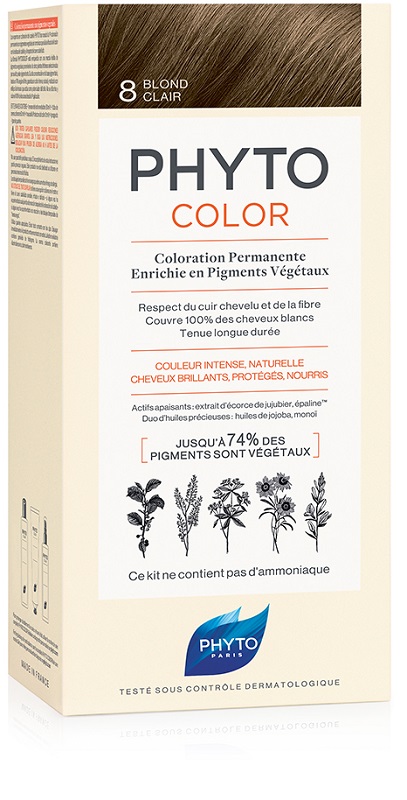 PHYTOCOLOR 8 BIONDO CHIARO 1 LATTE + 1 CREMA + 1 MASCHERA + 1 PAIO DI GUANTI - Farmaunclick.it