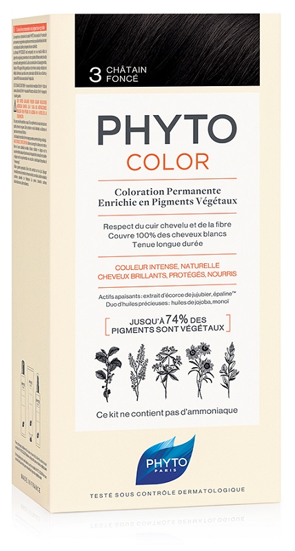 PHYTOCOLOR 3 CASTANO SCURO 1 LATTE + 1 CREMA + 1 MASCHERA + 1 PAIO DI GUANTI - Farmaunclick.it