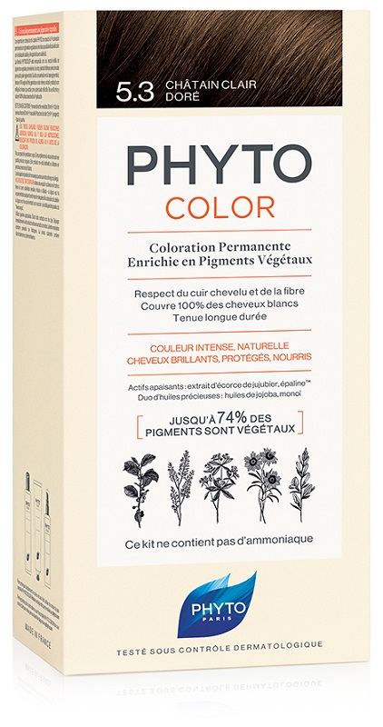 PHYTOCOLOR 5,3 CASTANO CHIARO DORATO LATTE + CREMA + MASCHERA + PAIO DI GUANTI - Farmaunclick.it