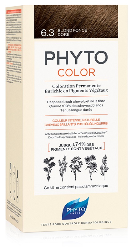 PHYTOCOLOR 6.3 BIONDO SCU DOR 1 LATTE + 1 CREMA + 1 MASCHERA + 1 PAIO DI GUANTI - Farmaunclick.it