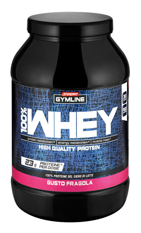 GYMLINE 100% WHEY CONCENTRATE FRAGOLA 900 G - Farmaunclick.it