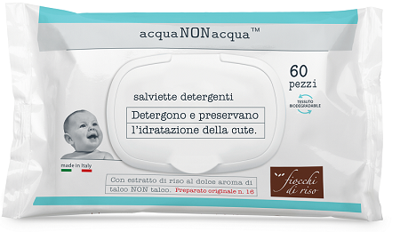 FIOCCHI DI RISO ACQUA NON ACQUA SALVIETTE DETERGENTI 60 PEZZI - Farmaunclick.it