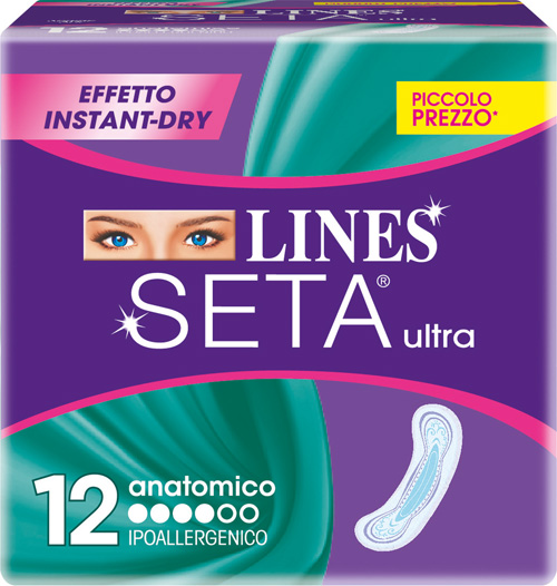 LINES SETA ULTRA ASSORBENTI ANATOMICI 12 PEZZI - Farmaunclick.it