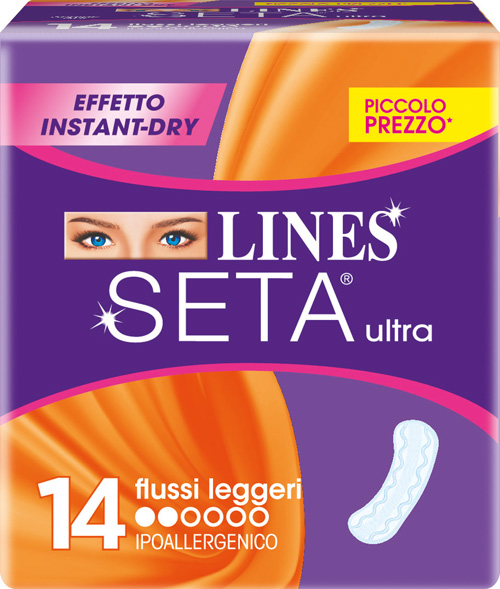 LINES SETA ULTRA ASSORBENTI PER FLUSSI LEGGERI 14 PEZZI - Farmaunclick.it