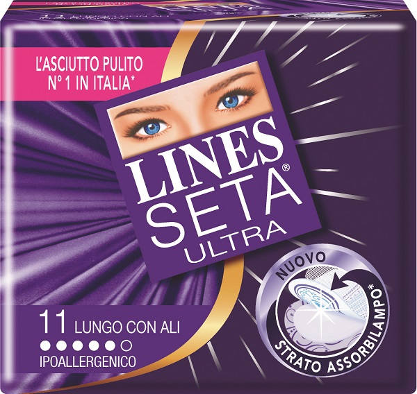ASSORBENTE LINES SETA ULTRA LUNGO CON ALI 11 PEZZI - Farmaunclick.it