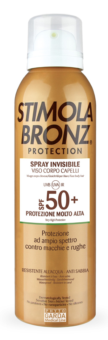 STIMOLABRONZ PROTECTION SPF50+ SPRAY INVISIBILE VISO CORPO CAPELLI 150 ML - Farmaunclick.it