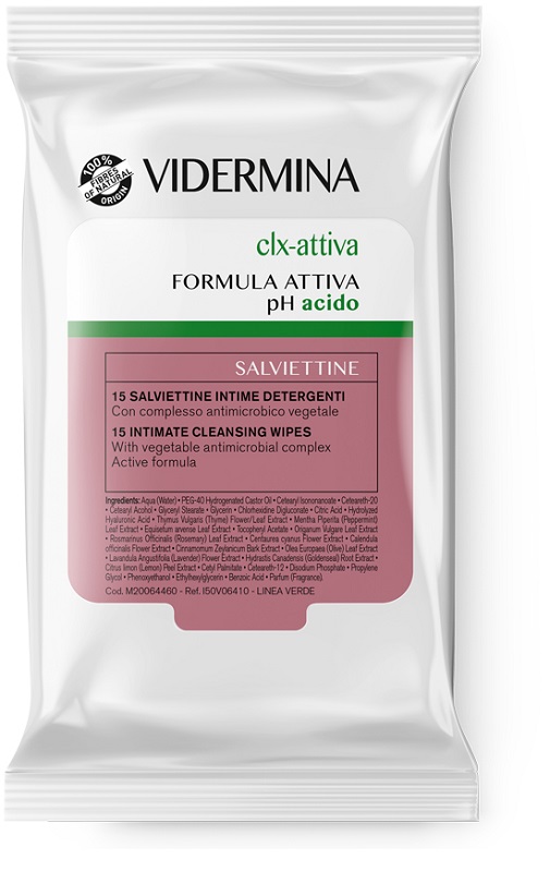 VIDERMINA CLX ATTIVA 15 SALVIETTE INTIME DETERGENTI - Farmaunclick.it