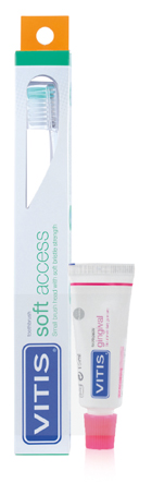 VITIS SPAZZOLINO SOFT ACCESS + DENTIFRICIO GINGIVAL 15 ML - Farmaunclick.it