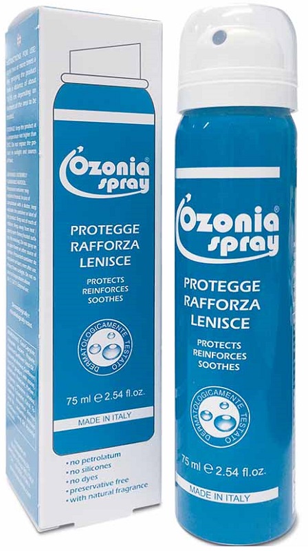 OZONIA SPRAY A BASE DI OLIO OZONIZZATO PER CUTE E MUCOSE ARROSSATE INFIAMMATE DISTROFICHE SENSIBILI 75 ML - Farmaunclick.it