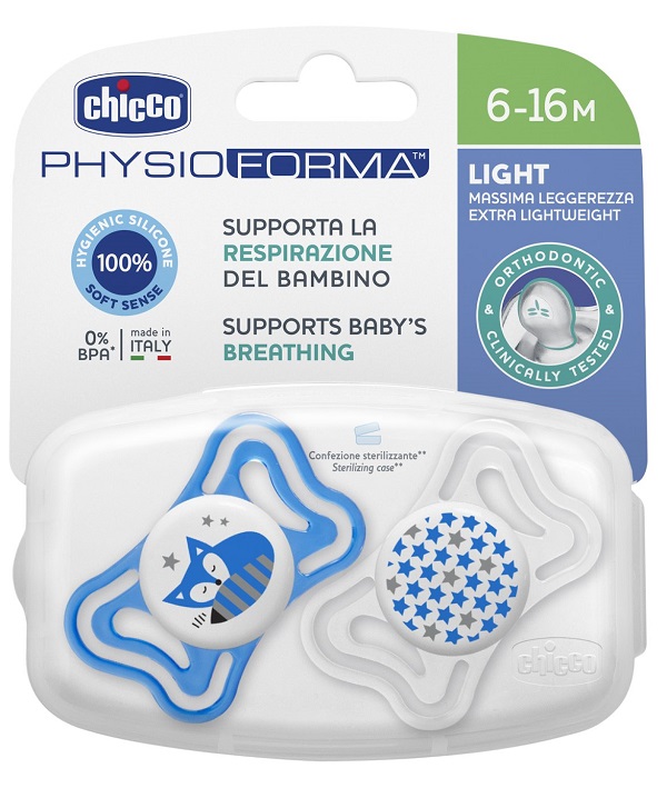 CHICCO SUCCHIETTO LIGHT BOY SILICONE 6-16 MESI 2 PEZZI - Farmaunclick.it
