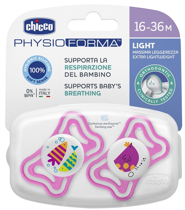 CHICCO SUCCHIETTO LIGHT GIRL SILICONE 16-36 MESI 2 PEZZI - Farmaunclick.it