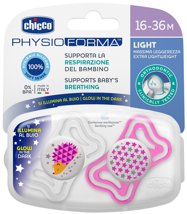 CHICCO SUCCHIETTO LIGHT LUM SILICONE 16-36 MESI 2 PEZZI - Farmaunclick.it