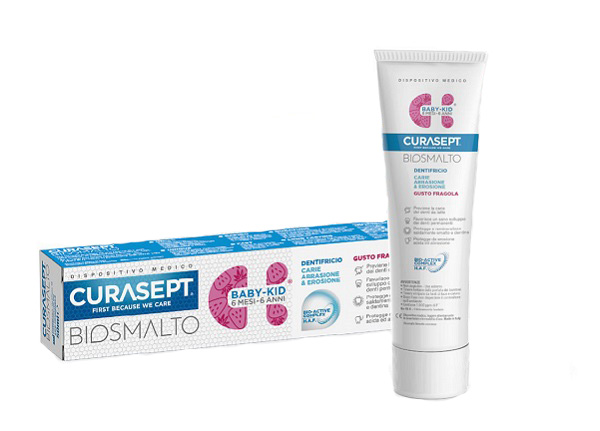 CURASEPT BIOSMALTO DENTIFRICIO BABY KID FRAGOLA 50 ML - Farmaunclick.it