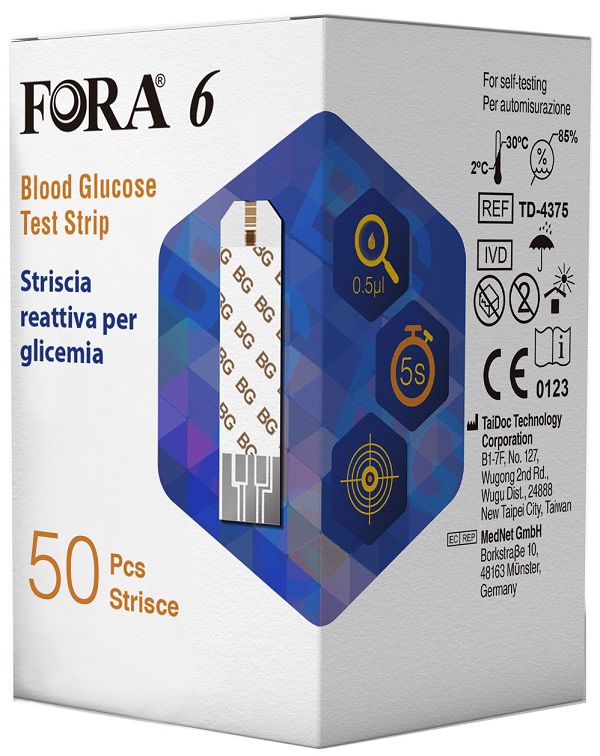 STRISCE MISURAZIONE GLICEMIA FORA 6 CONNECT BOX DA 50 PEZZI - Farmaunclick.it