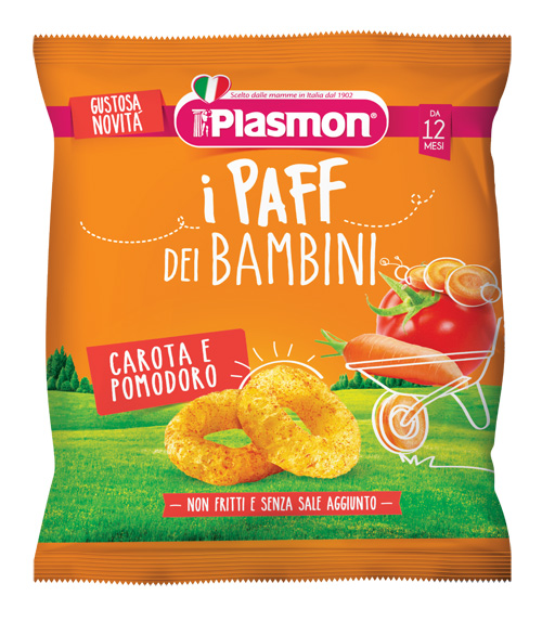 PLASMON DRY SNACK PAFF CAROTA POMODORO 15 G - Farmaunclick.it