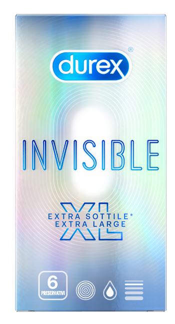 PROFILATTICO DUREX INVISIBLE XL 6 PEZZI - Farmaunclick.it