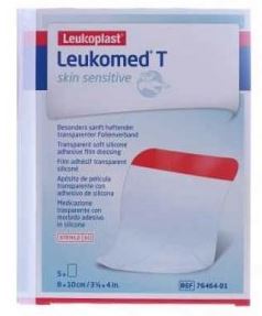 LEUKOMED T PLUS SKIN SENSITIVE MEDICAZIONE POST-OPERATORIA TRASPARENTE MPERMEABILE CON MASSA ADESIVA AL SILICONE 8X10CM 5 PEZZI - Farmaunclick.it