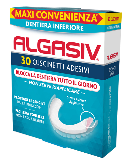 ALGASIV ADESIVO PER PROTESI DENTARIA INFERIORE 30 PEZZI - Farmaunclick.it