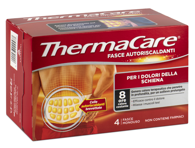 FASCIA AUTORISCALDANTE A CALORE TERAPEUTICO THERMACARE SCHIENA 4 PEZZI - Farmaunclick.it
