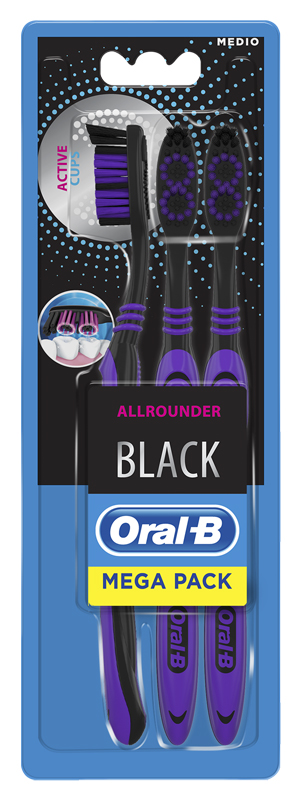 ORALB ALL ROUNDER BLACK SPAZZOLINO MANUALE 3 PEZZI - Farmaunclick.it