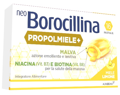 NEOBOROCILLINA PROPOLMIELE+ MIELE/LIMONE 16 PASTIGLIE DA 3,4 G - Farmaunclick.it