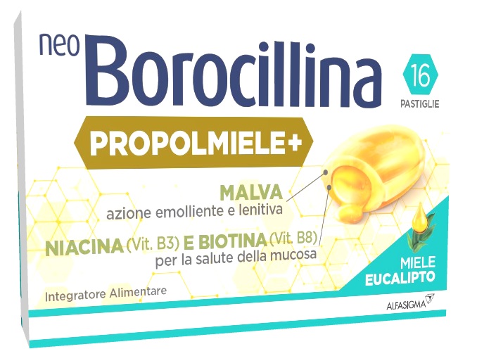 NEOBOROCILLINA PROPOLMIELE+ MIELE/EUCALIPTO 16 PASTIGLIE DA 3,4 G - Farmaunclick.it