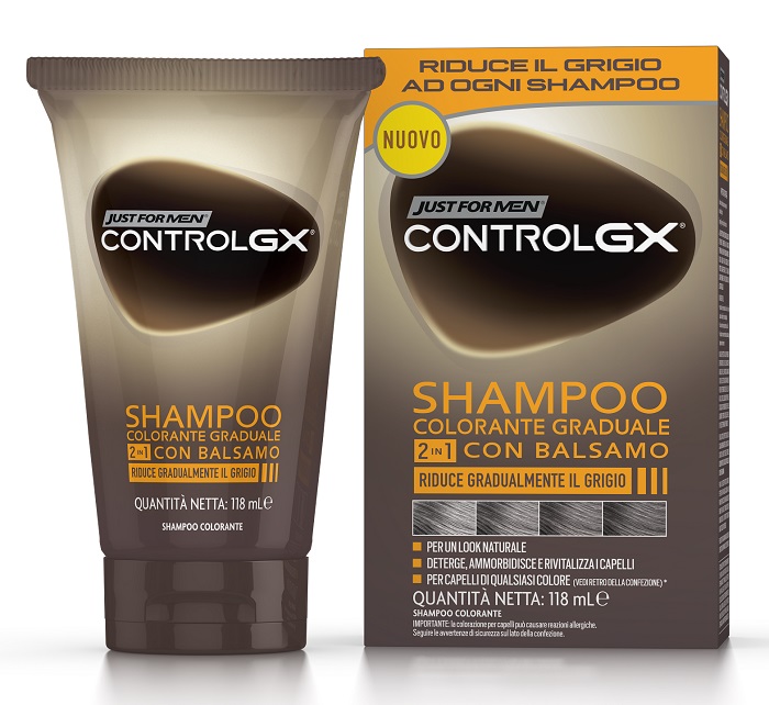 JUST FOR MEN CONTROL GX SHAMPOO COLORANTE GRADUALE 2 IN 1 CON BALSAMO 150 ML - Farmaunclick.it