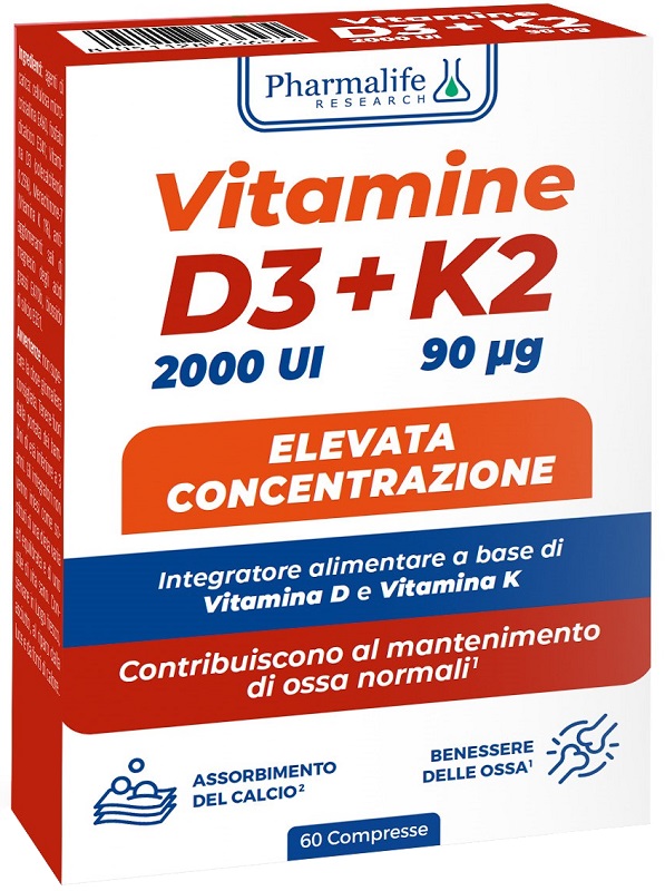 VITAMINE D3+K2 60 COMPRESSE - Farmaunclick.it