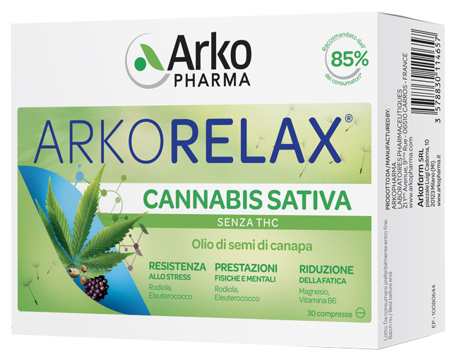 ARKORELAX CANNABIS SATIVA 30 COMPRESSE - Farmaunclick.it