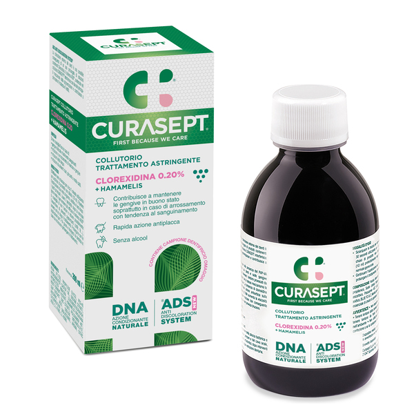 CURASEPT COLLUTORIO ADS DNA TRATTAMENTO ASTRINGENTE 200 ML + CAMPIONE OMAGGIO DENTIFRICIO ASTRINGENTE 6 ML - Farmaunclick.it